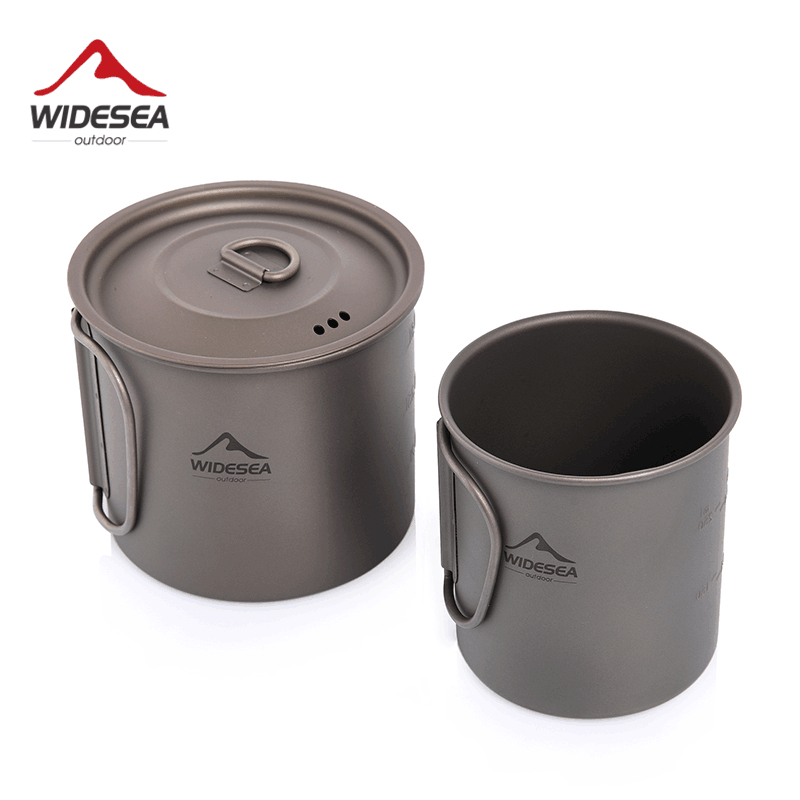 Camping Cooking And Dining Set - Widesea Camping-Becher Titan-Tasse Touristen-Geschirr Picknick-Utensilien Outdoor-Küchenausrüstung