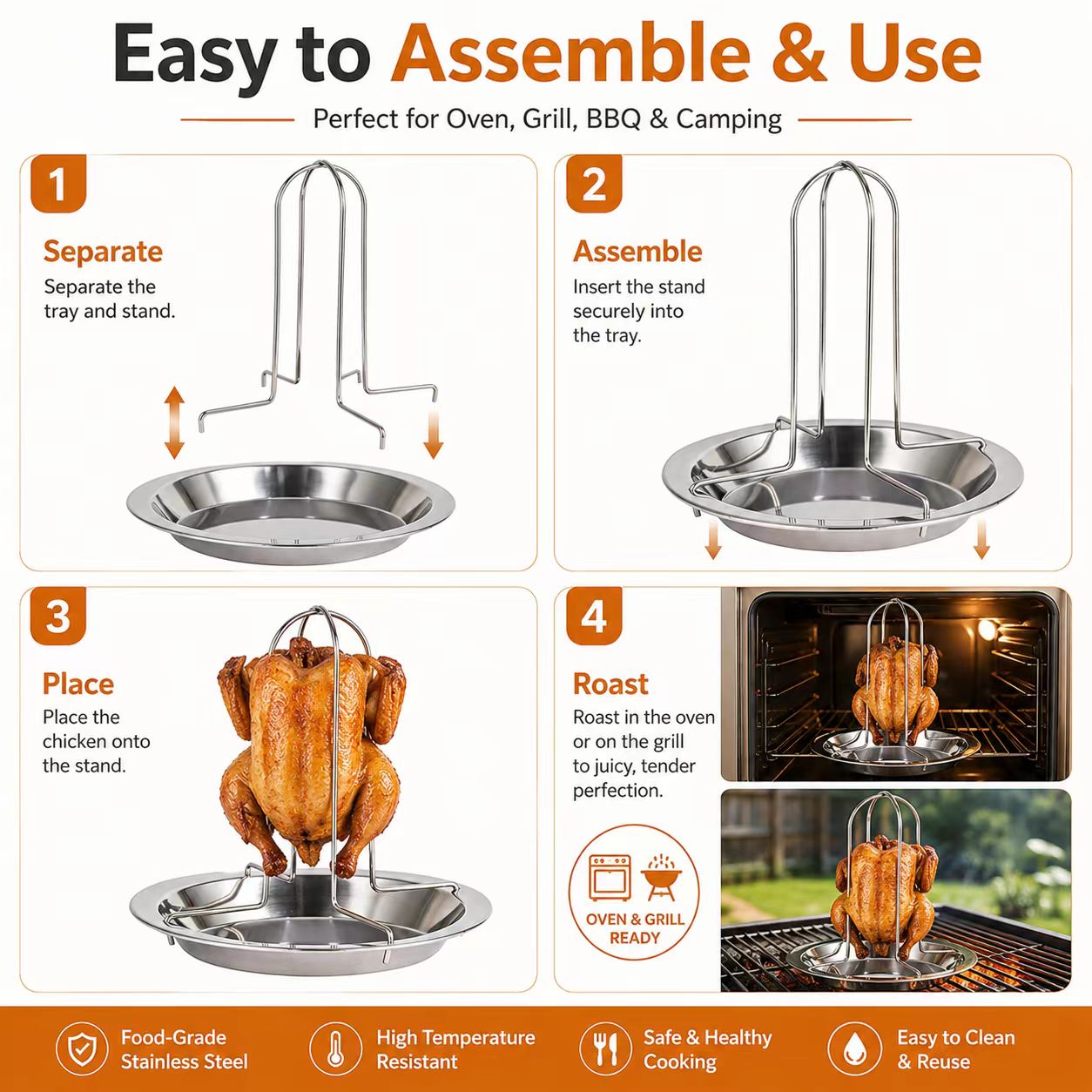 Tragbarer Ganzhähnchen-Grillst – Camping Cooking Portable Bewertung und Preis